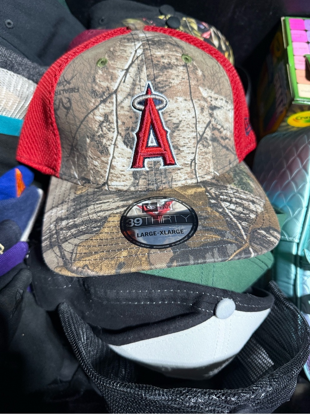 New Era Los Angeles Angels Camo Cap with Red Logo